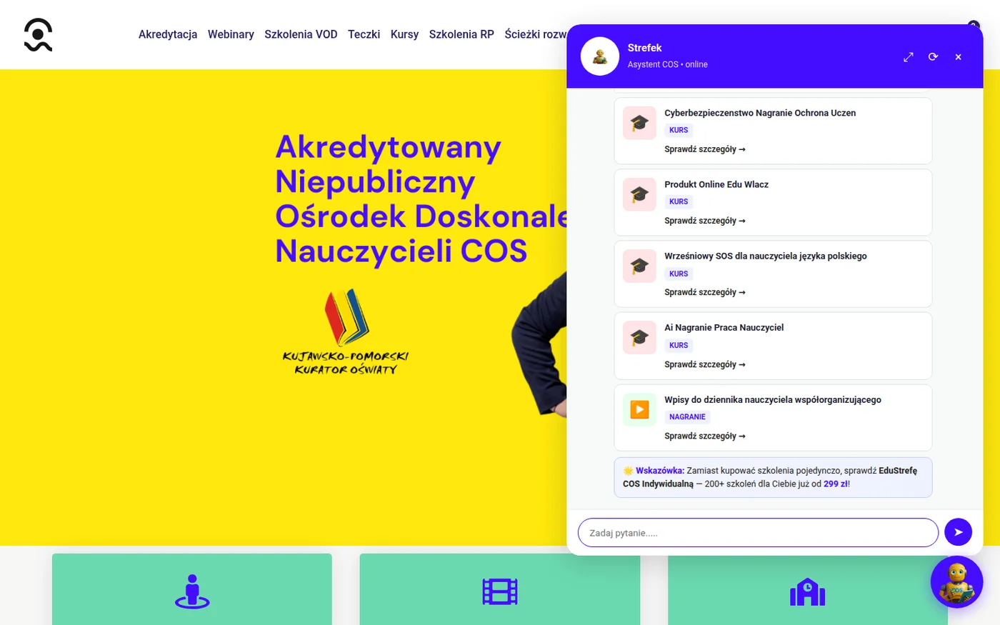 Strefek — asystent AI na cos.edu.pl